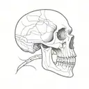 skull jaw open tattoo design idea
