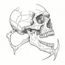 skull jaw open tattoo design idea