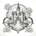 castillo with diana inside  tattoo design idea