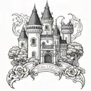 castillo with diana inside  tattoo design idea