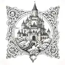 castillo with diana inside  tattoo design idea