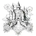 castillo with diana inside  tattoo design idea