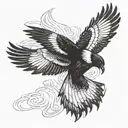 Australian magpie flying tattoo design idea