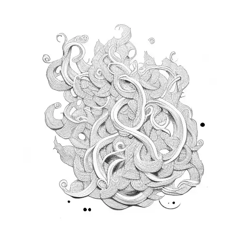 vines with k and z of each side  tattoo design idea