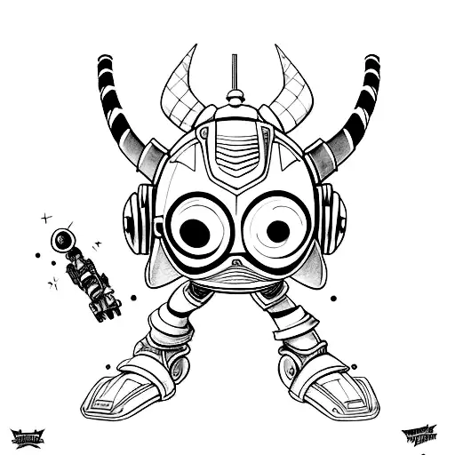 Ratchet and clank tattoo design idea