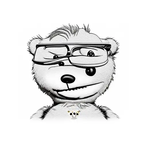 flat eric with yogi bear and Dennis the menace as brothers  tattoo design idea