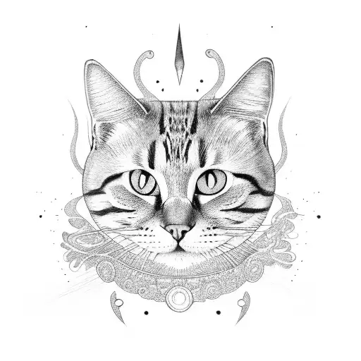 karma cat tattoo design idea