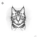 karma cat tattoo design idea