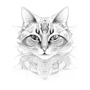 karma cat tattoo design idea