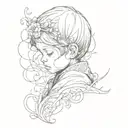 child and name tattoo design idea