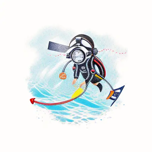 little diver tattoo design idea
