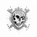 skull with money tattoo design idea