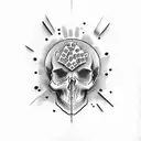 skull with money tattoo design idea
