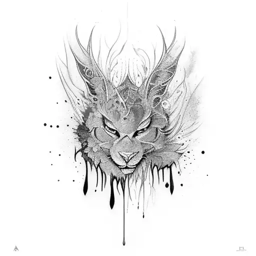 A vibrant paintbrush dripping with colorful ink tattoo design idea