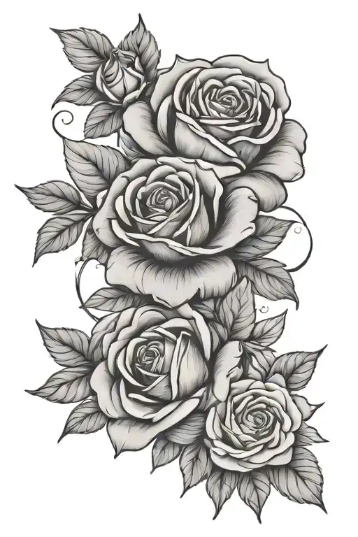 rose, morning glory, daisy, cosmos, buttercup,carnation, peony flowers tattoo design idea