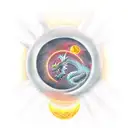 Dragon with a red sun over his head and moon below his tail tattoo design idea