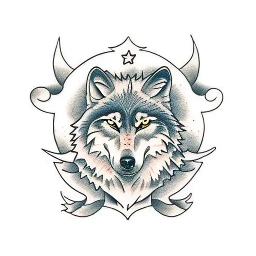 wolf in spain tattoo design idea