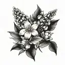 bluebonnets and dogwood bouquet tattoo design idea