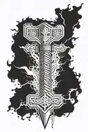 thor hammer and lightning tattoo design idea