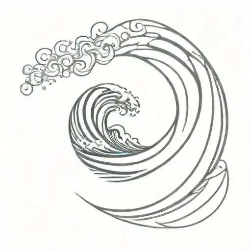 barreling wave tattoo design idea