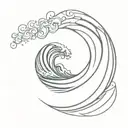 barreling wave tattoo design idea