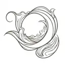 barreling wave tattoo design idea