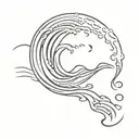 barreling wave tattoo design idea
