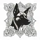 malinois shepherd dog tattoo design idea