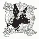malinois shepherd dog tattoo design idea