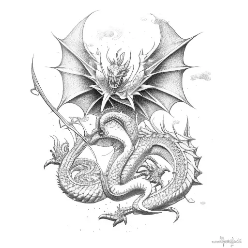 Dragon heart fairy S K tattoo design idea