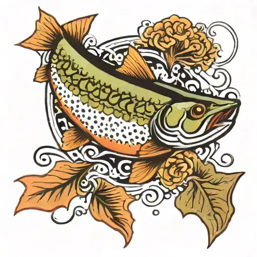 king salmon rapping tattoo design idea