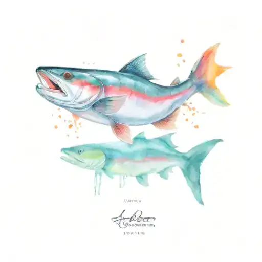 king salmon rapping tattoo design idea