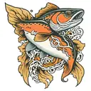 king salmon rapping tattoo design idea