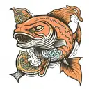 king salmon rapping tattoo design idea