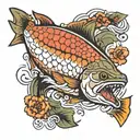 king salmon rapping tattoo design idea