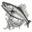 king salmon jumping tattoo design idea