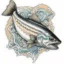 king salmon jumping tattoo design idea