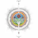 tree of life with chakra tattoo design idea