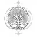 tree of life with chakra tattoo design idea
