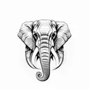Elephant skull with tusks tattoo design idea