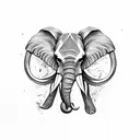 Elephant skull with tusks tattoo design idea