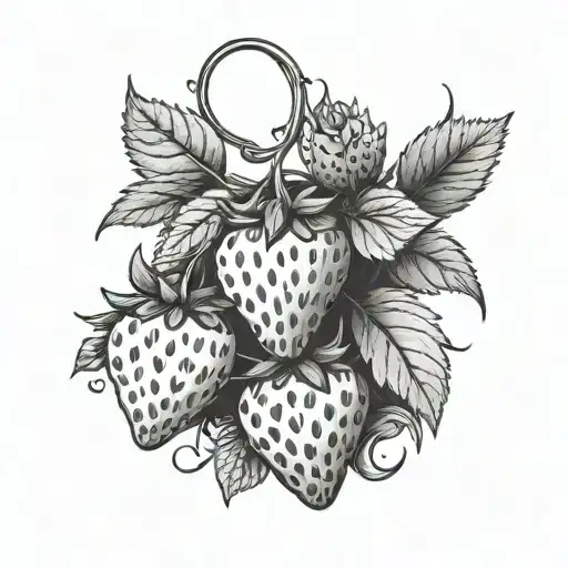 strawberry vine tattoo design idea