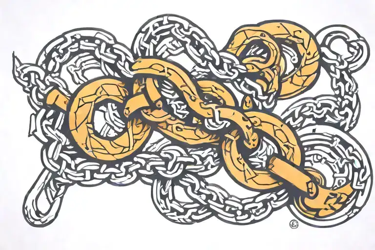chain links tattoo design idea