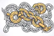 chain links tattoo design idea