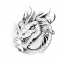 Dragon,lion,eagle,peacock and a snake  tattoo design idea