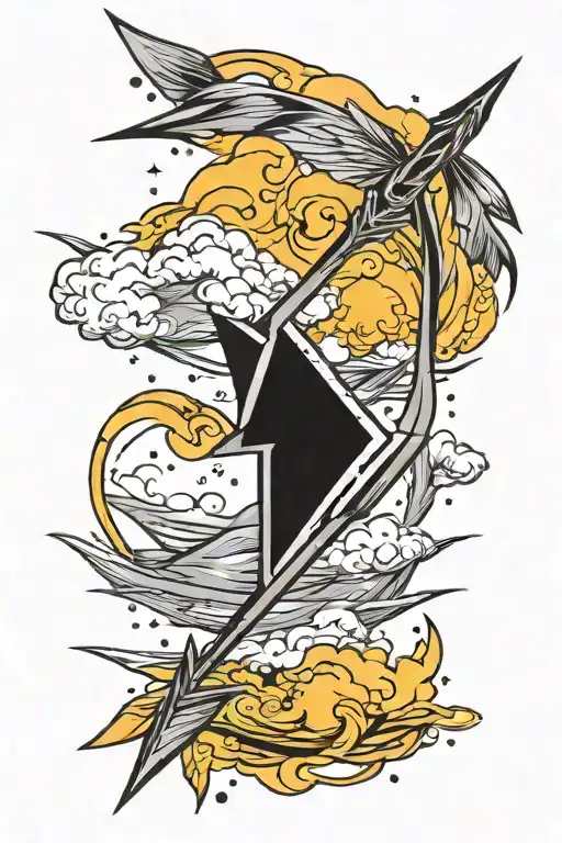 arrow going through the storm tattoo design idea