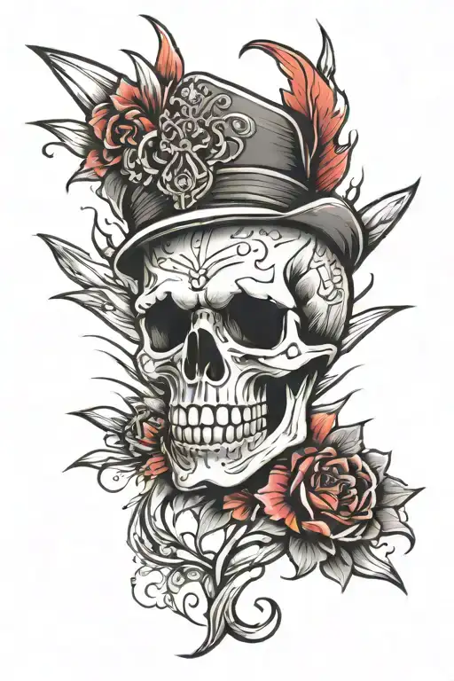 skul spike tattoo design idea