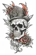 skul spike tattoo design idea