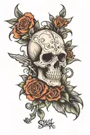 skul spike tattoo design idea