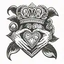 claddagh ring tattoo design idea
